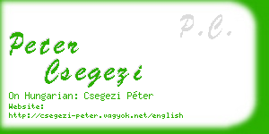 peter csegezi business card