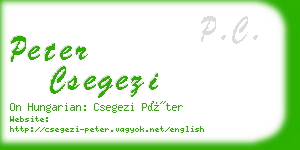 peter csegezi business card